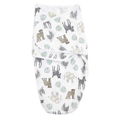 aden + anais Essentials Cotton Knit swaddle on baby highlights breathable comfort for naps