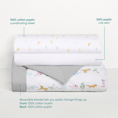 Aden + Anais Essentials crib skirt 54x28x12 frames crib for a polished nursery.