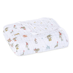 aden + anais Essentials Dream Blanket folded, showing soft muslin for newborn comfort