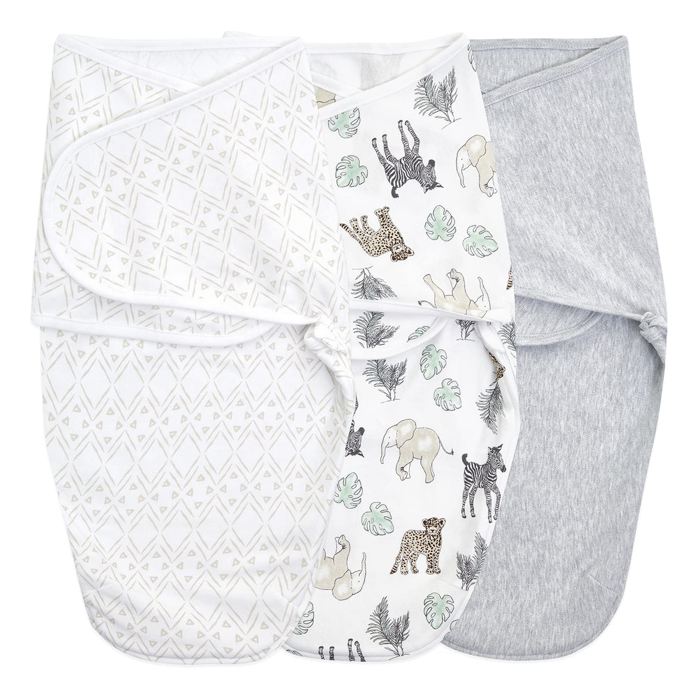 aden + anais Essentials Easy Wrap closeup shows soft cotton knit for gentle newborn comfort