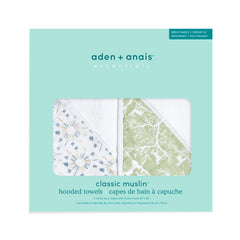 aden + anais Essentials hooded towel Harmony on a baby after bath for gentle drying