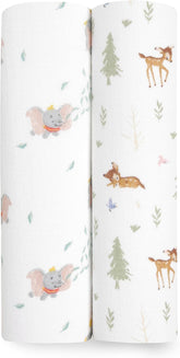 aden + anais Essentials muslin swaddle Disney Friends pack ready for cozy, breathable swaddling