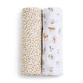 aden + anais Essentials swaddle in giraffe safari print provides breathable, cozy wrap for babies