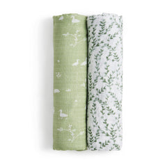 aden + anais Nature Friends bamboo swaddle front close for gentle skin comfort.
