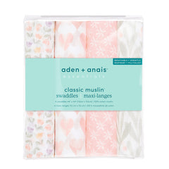 aden + anais Essentials soft muslin swaddle, gentle on delicate newborn skin