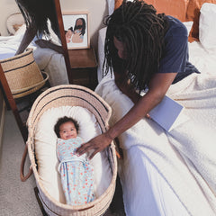 Aden + anais Essentials Swaddle bottom zipper enables quick diaper changes without fully unwrapping.