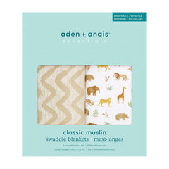 aden + anais Essentials swaddle used as a stroller cover for sunny outings.