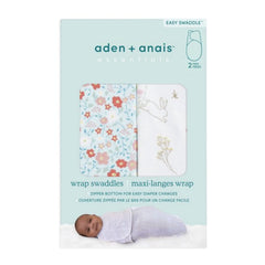 aden + anais Essentials swaddle wrap Fairy Tale Flowers pattern promotes cozy sleep.