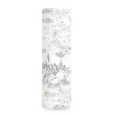 aden + anais Harry Potter swaddle blanket closeup fabric shows breathable muslin texture for baby comfort
