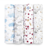 aden + anais Harry Potter swaddle blanket close-up shows soft muslin for gentle newborn comfort.