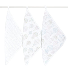aden + anais Organic Washcloth 3-pack closeup of soft muslin texture for gentle skin contact