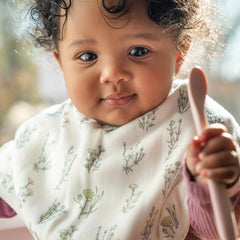 aden + anais Silky Soft Burpy Bib reversible prints close-up detail