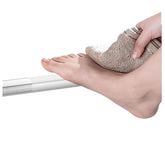ADKO corner shower foot rest bar view improves shaving comfort