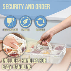 ADORIKIDS Snackle Box 8-compartment layout highlights organized snack separation.