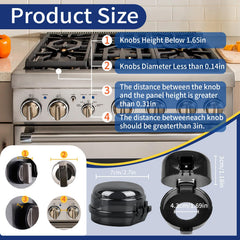 ADULLPONY knob covers removable-design shows easy on-off access during cooking.