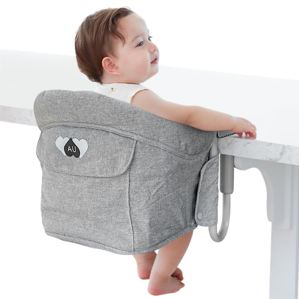 Adulttu clip-on high chair secures to table edge with secure lock for safe meals