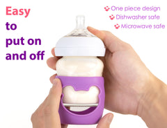 Aelop pink bear design sleeve detail adds cute aesthetic while protecting the bottle.