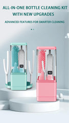 Aerofrog Electric Bottle Brush Cleaner drying racks demonstrate faster bottle drying.