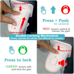 Aertyole gate top lock secures babies and pets