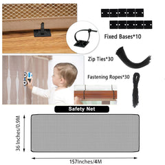 Aetherix balcony safety net two nets joined offers longer coverage for wide spaces.