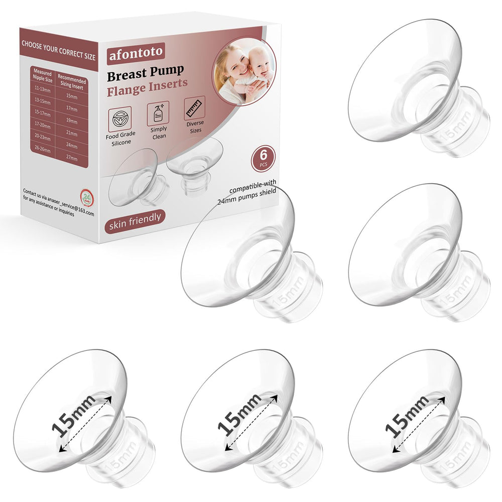 afontoto flange inserts 15mm 6-pack, comfortable compatibility with 24mm shields for smoother pumping.