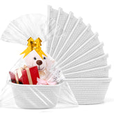AFOROEOA 10-pack woven gift baskets top view showing generous 12x8x5 space for gifts