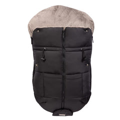 AGACAS infant car seat cover front view demonstrates windproof warmth for winter trips.