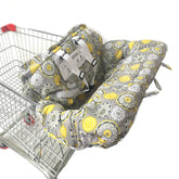 AGANS Infantmania cart cover folded in yellow flower design showing portable carry bag for on-the-go use.