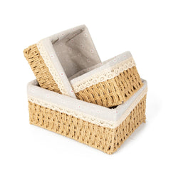 Agirlvct wicker baskets large beige on counter for tidy, accessible storage.