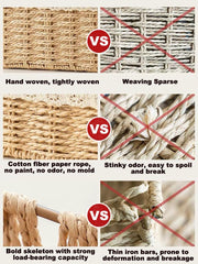 Agirlvct wicker baskets liner inside protects contents with soft lining.