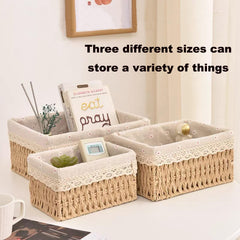 Agirlvct wicker baskets small beige perfect for bedside essentials.