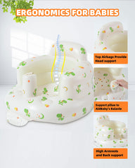 AGITVPS pillar-dinosaur seat shows wide armrests to help prevent tipping during meals