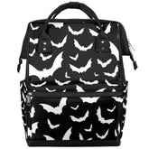 Aglebo Hallween Bats diaper bag backpack – waterproof fabric for daily use.