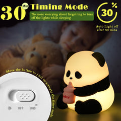 AGV Cici Panda Night Light timer mode auto-off after 30 minutes for convenience