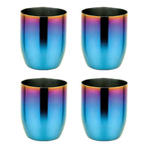 Ahimsa stainless steel kids cups iridescent blue set 4 open cup training