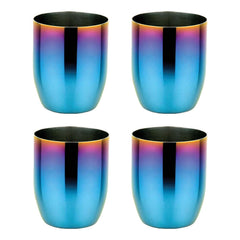 Ahimsa stainless steel kids cups iridescent blue set 4 open cup training