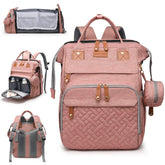 AHNTTGS diaper bag backpack with changing-station shows spacious interior for on-the-go care.