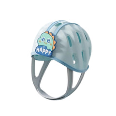 AHVERI Baby Safety Helmet front view with green dinosaurs for lightweight protection.