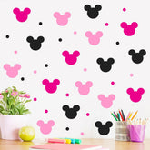 AI PARTY cute mouse wall stickers in pink for a playful girls room decor.