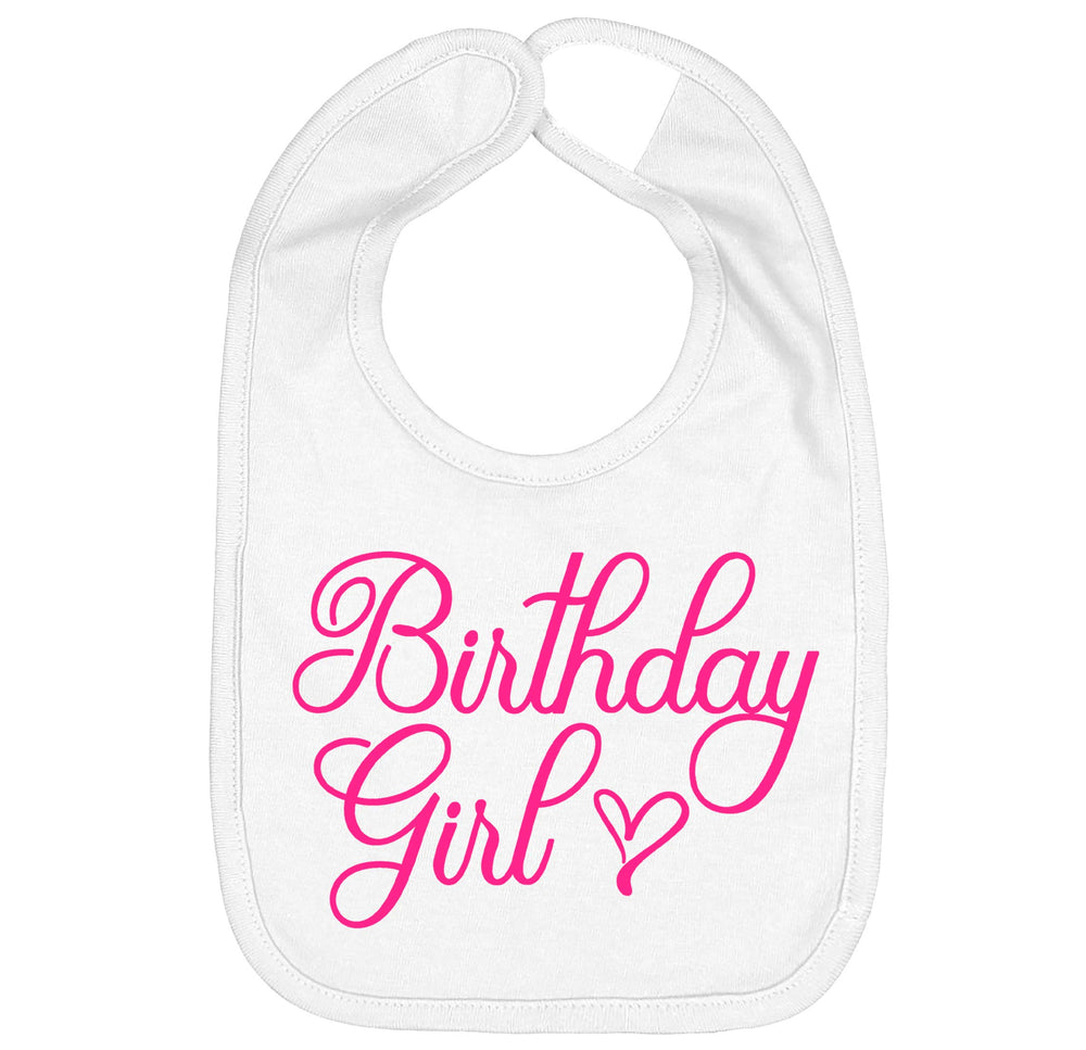 Aiden's Corner first birthday bib in white for baby girl with easy on/off Velcro