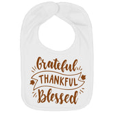 Aiden's Corner hand-traced turkey bib for baby's first Thanksgiving, soft and festive