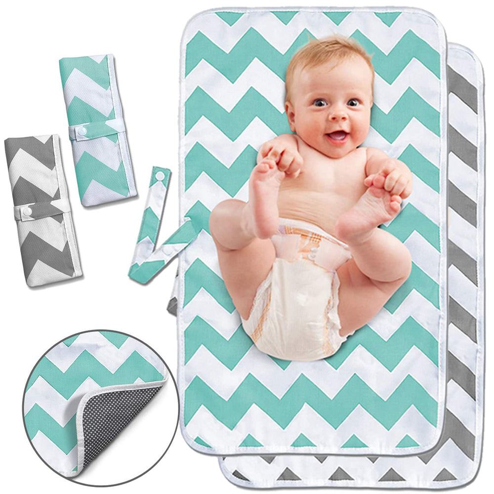 AIFUSI portable changing pad folded compactly for travel, easy to stash in a diaper bag.