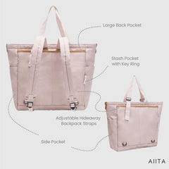 AIITA diaper bag tote has adjustable straps for comfortable, customizable carry.