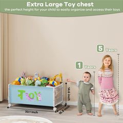 AIJIAMEIER 120L toy box capacity highlights ample storage for stuffed animals and blocks.