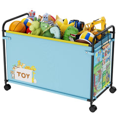 AIJIAMEIER 180L toy box blue full chest for organized playroom storage.