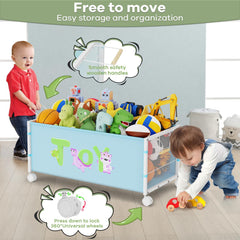AIJIAMEIER metal frame toy box demonstrates durability and stability for busy kids.