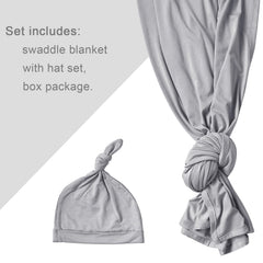 Aijoviko swaddle hat set in slate shows cozy secure newborn care