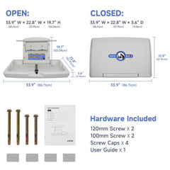 AIKE commercial horizontal changing station open for easy diapering