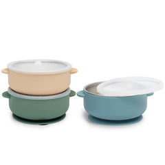 Aikosell baby bowls with stay-put suction base stabilize self-feeding