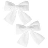 Aileam white velvet bow clip close-up showing soft fabric and 4-inch size